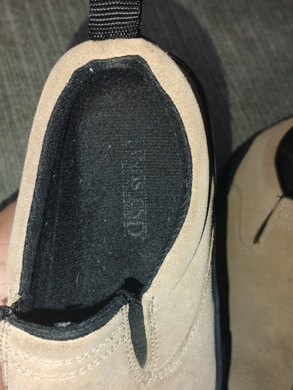 Lands' End Mens Beige Suede Slip On Mocs Comfort Shoes Size 5